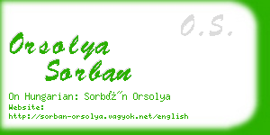 orsolya sorban business card